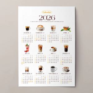 2026년 인테리어 포스터 한장 달력 연력 카페 커피 캘린더