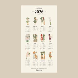 2026 제철 채소 일러스트 포스터 캘린더 인테리어 감성 달력