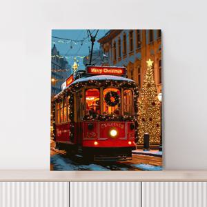 [미니전구 증정] DIY 명화그리기 크리스마스 트램 40x50cm