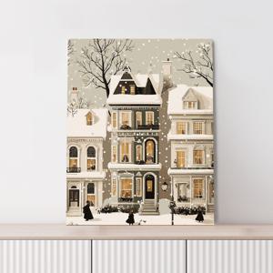 [미니전구 증정] DIY 명화그리기 윈터 타운 40x50cm