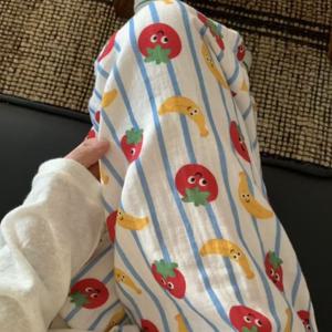 바나나 토마토 스트라이프 순면 잠옷 바지 1color