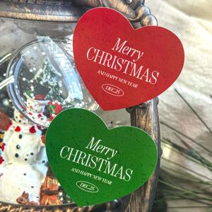 크리스마스 포장 스티커 디저트 하트 스티커 코지 20장(40개)