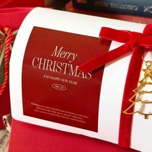 크리스마스 포장 대형 사각 스티커 코지 20장