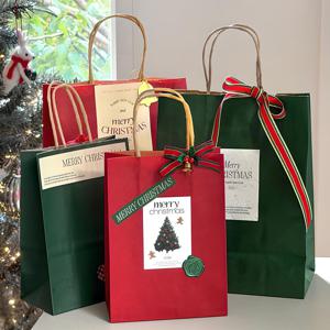 크리스마스 쇼핑백 크라프트 종이가방 종이백 메리 10매