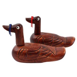 전통 목조각 앤틱 기러기 한쌍 ( 고급 결혼 폐백 소품 오리모형 나무장식품 한국기념품 )