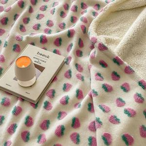 양털 딸기 극세사 두꺼운 대형 담요 이불