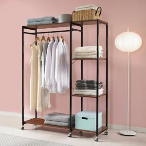 [리퍼] 스틸 수납행거 와이드 선반형