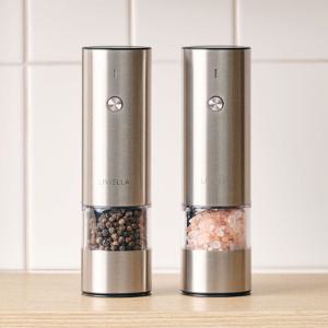 충전식 스텐 소금 후추 전동 그라인더 2개 1세트