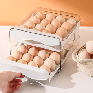 2단 계란 보관함 32구 냉장고 슬라이딩 트레이 케이스 에그 홀더 통 달걀 정리함 서랍형