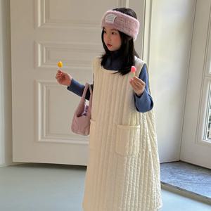 엘리시 퀼팅 조끼 롱 원피스 R15536
