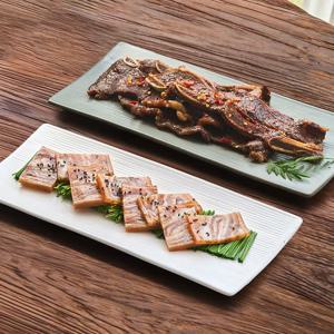 국내생산 고은 직사각 대접시 35cm (2colors) 생선 초밥 회 대형 플레이트