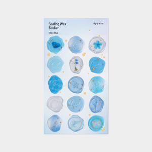 실링왁스 스티커 밀키 블루
