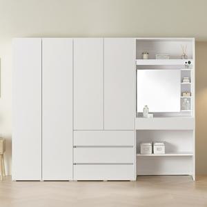 피트 원터치 행거 옷장 세트 2400 (싱글+서랍+화장대)