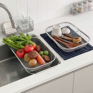 1+1 올스텐 길이조절 채반 바구니 싱크대 물빠짐 식기건조 트레이 2size
