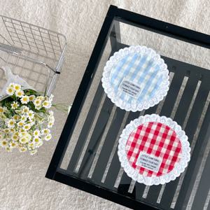 레이스 체크 패브릭 티코스터 컵 받침대 2color