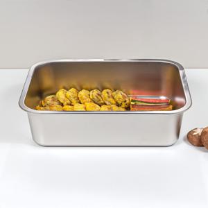 연마제 없는 에센셜 스텐 사각 깊은 밧드 단품 대형(L)