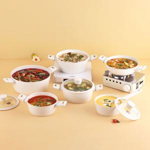 1+1 쿠킨 올리오 세라믹 인덕션 냄비(아이보리) 골라담기