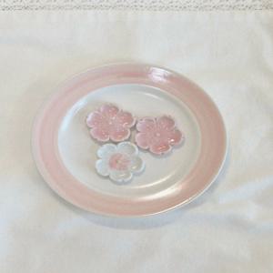 일본산 핑크 벚꽃 도자기 수저받침 2color 한식 숟가락 젓가락 받침대