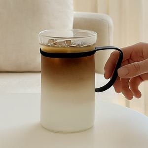 홈카페 손잡이 내열 유리컵 아인슈페너 플랫화이트 아이스아메리카노 맥주잔 유리잔