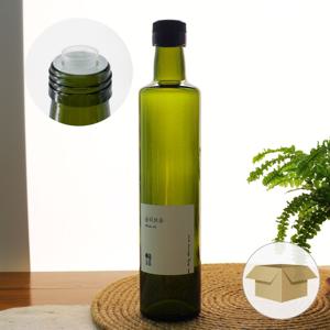 올리브원형500ml 1박스 35병 도매 참기름 들기름 유리병 오일 스티커