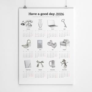 2026 빈티지실버 포스터 캘린더 벽걸이 달력 감성