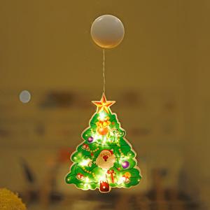 캐릭터 크리스마스 LED 조명 유리 부착식 무드등 미니트리