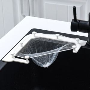 싱크대 코너 모서리 음식물 거름망 거치대 화이트 + 배수망 50매 증정