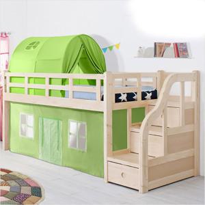 [이월재고/땡처리할인가] 미키 키낮이 벙커침대 계단형 S 메모리폼7T매트포함