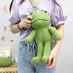 뽀글이 개구리 인형 가방 특이한 가방 파우치