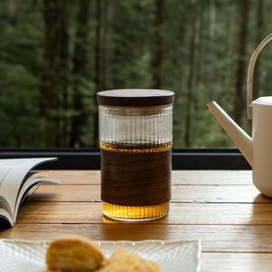 거름망 우드링 티머그 내열 유리 머그 차우리는 컵 420ml