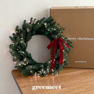 pe100 크리스마스 리얼 리스 선물 풀세트 벽트리 전나무리스 가랜드 오너먼트