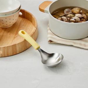 동그란 스텐 304 다용도 서빙 국자 및 스푼 실리콘핸들 버터옐로우