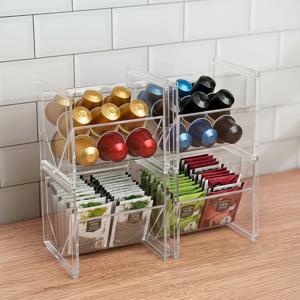 1+1 비스듬한 티백 보관함 탕비실 캡슐 커피 아크릴 수납 정리함