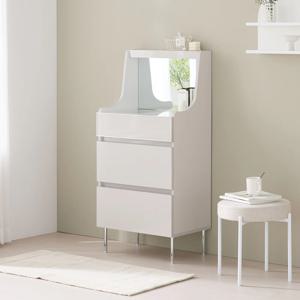 라시드 서랍수납 미니 화장대 3단 600 거울 LED