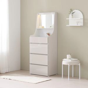 라시드 서랍수납 미니 화장대 4단 600 거울 LED