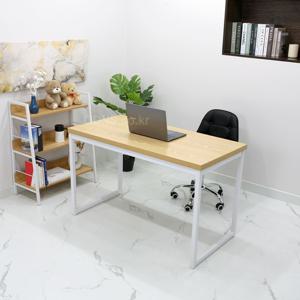 심플한 일자형 디자인 간편 조립형 화이트 철제 책상 1200 x 600 주문 제작 데스크
