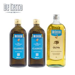 엑스트라버진 올리브오일 500ml 2병 + 올리오 디 올리바 퓨어 올리브오일 1L 1병
