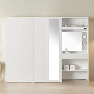 피트 원터치 행거 옷장 세트 2400 (싱글+전신거울+화장대)