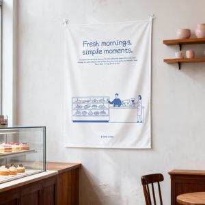 드로잉 까페 스토어 일러스트 패브릭포스터/인테리어포스터-면