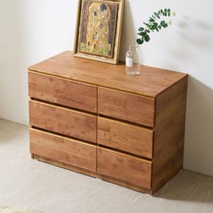 미르 고무나무원목 광폭 1000 3단 와이드서랍장 BGD-538(월넛)