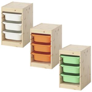 TROFAST 트로파스트 수납콤비네이션+수납함 32x44x53cm 프레임 소나무