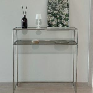 현관 콘솔 테이블 폭좁은 슬림 복도 얇은 철제 화장대 거실 미드센츄리 모듈 선반