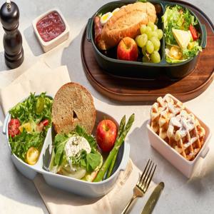 CLSH 클샤 2칸타원 프리미엄 도자기식판 국내제작 면기 한그릇요리