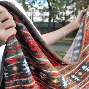 카니발 니트블랭킷 레드 에스닉 감성 무릎담요 쇼파 사무실 블랑캣 캠핑 카페 미용실