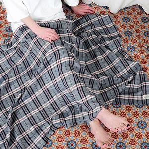 타탄체크 거즈 블랭킷 네이비 여름 얇은 감성 캠핑 쇼파 사무실 블랑캣 패브릭천