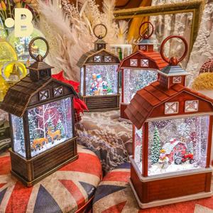 하우스 랜턴 워터볼 오르골 크리스마스 집 엔틱 스노우볼 무드등