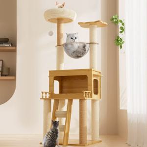 고양이 동글 스크래쳐 원목 캣타워