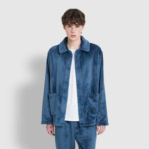 남 극세사 플랫 카라 파자마 셔츠 (3 sizes)(4 colors)