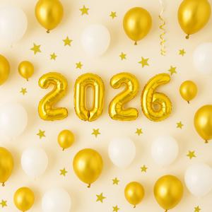 숫자 은박 풍선 소형 2026 패키지 골드 신년 연말 새해 파티 풍선