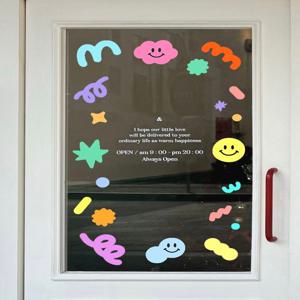 파티  스마일 인테리어 창문 유리 거울 매장 아이방 꾸미기 포인트 스티커(소/중/대)